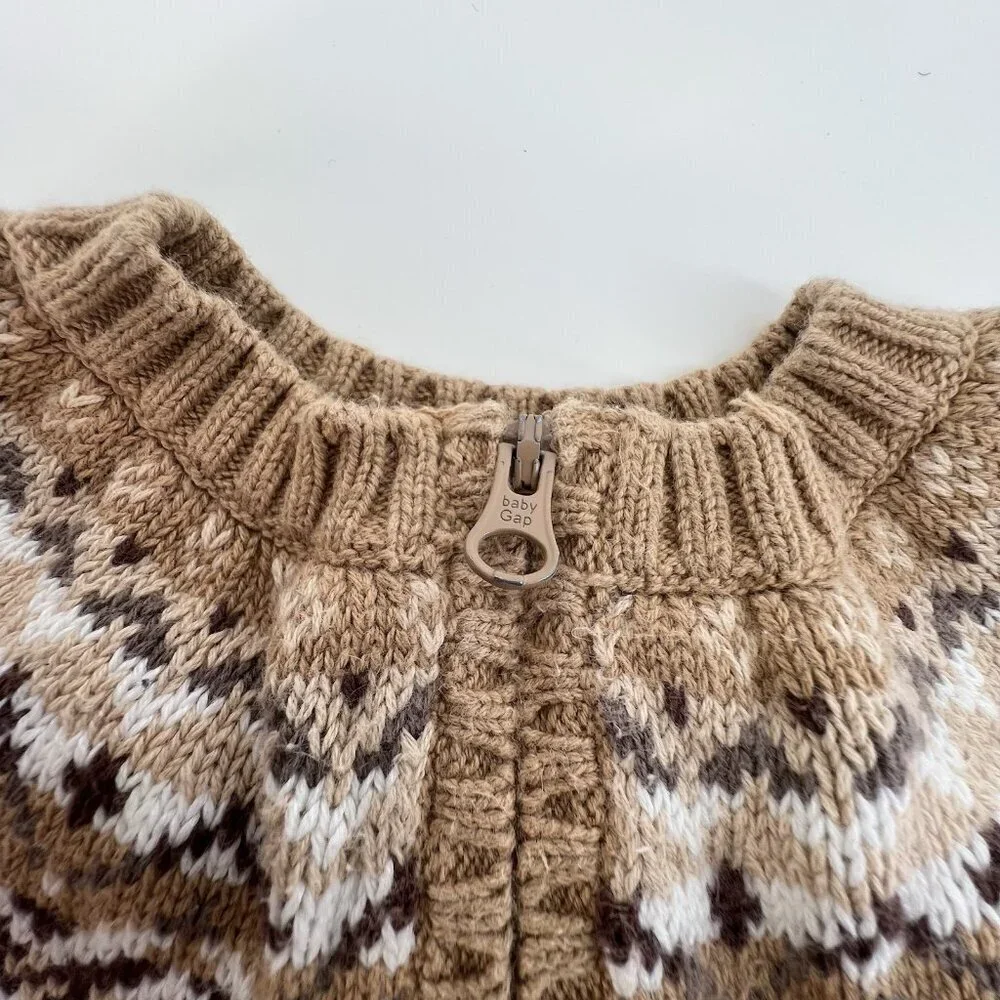 Baby Gap Newborn Outfit Gingerbread Holiday Sweater One Piece Winter Earth Tones
